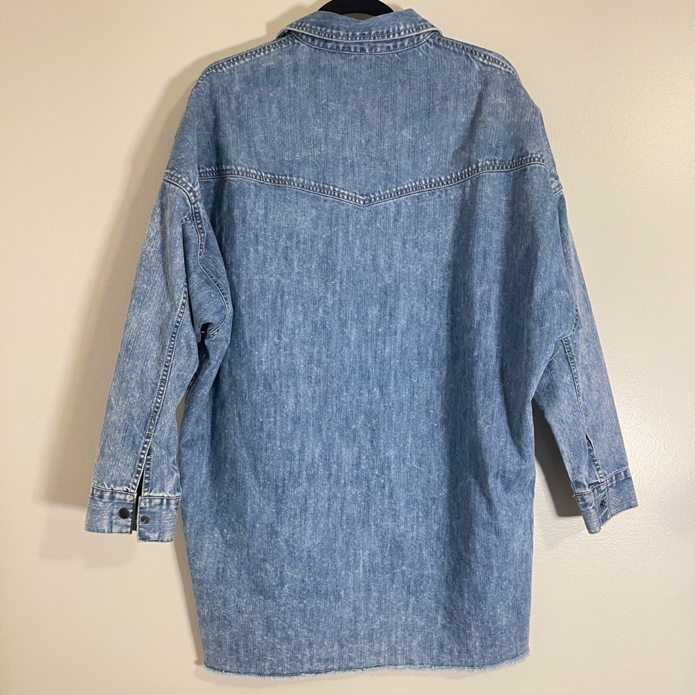 Fiore Jean Jacket Womens Size Small/Medium Blue Oversized Knee Length Denim - Picture 6 of 11